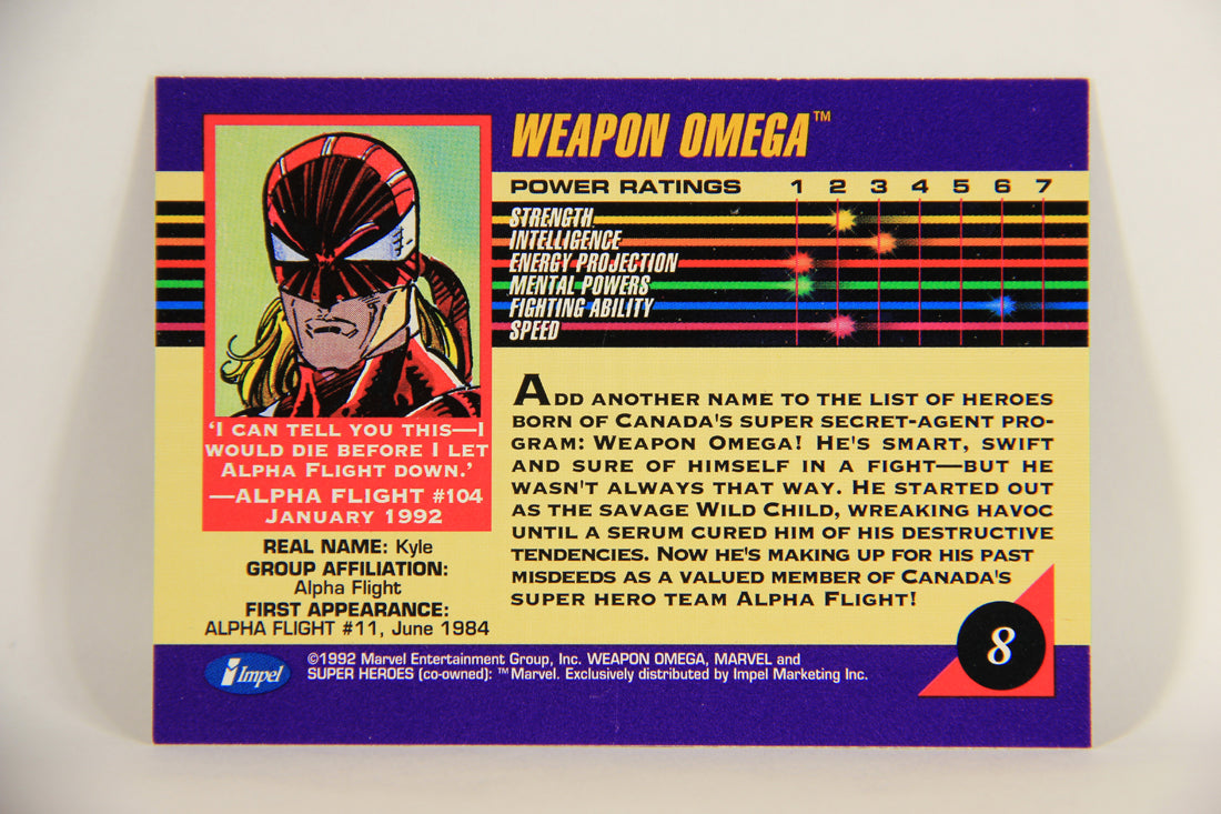 1992 Marvel Universe Series 3 Trading Card #8 Weapon Omega ENG L004797