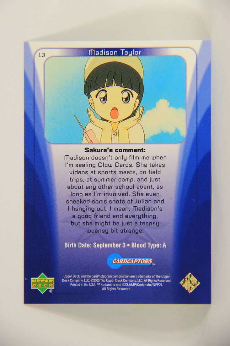 CardCaptors 2000 Card #13 Madison Takes Videos Rainbow Holo Foil ENG L005560