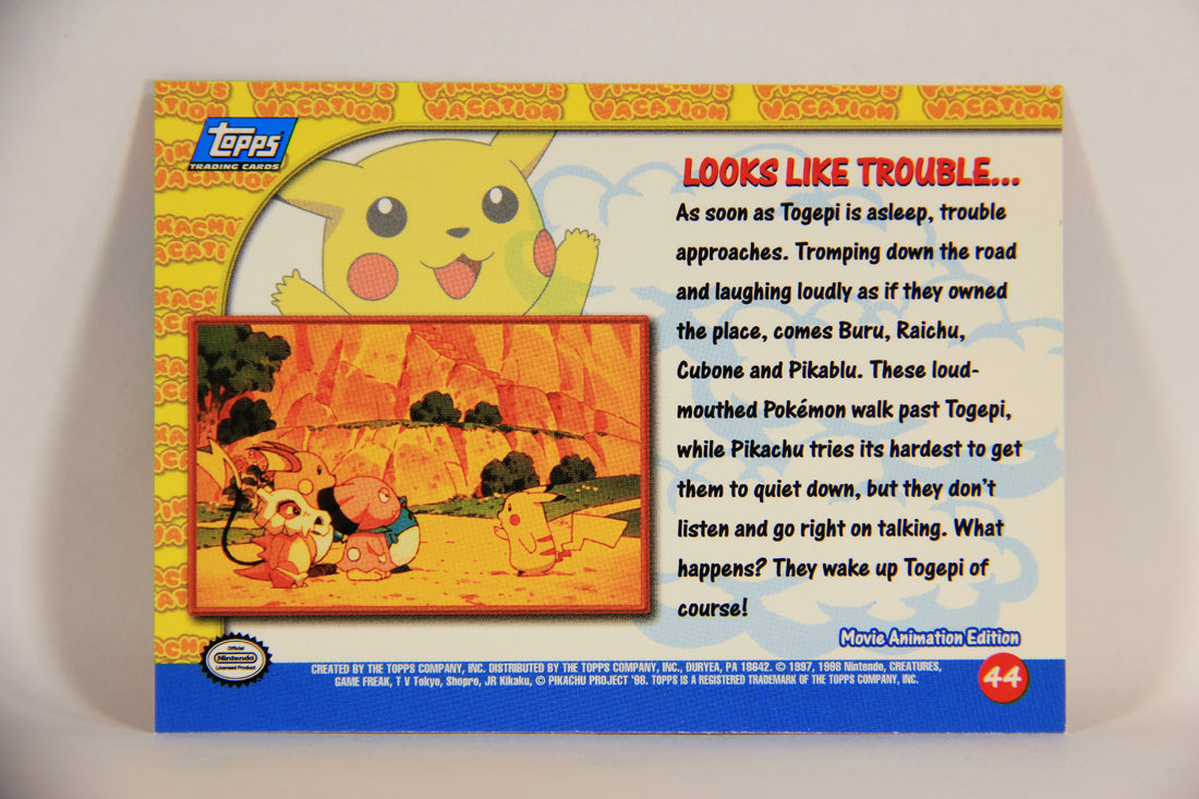 Pokémon Card First Movie #44 Looks Like Trouble Blue Logo 1st Print ENG L005622