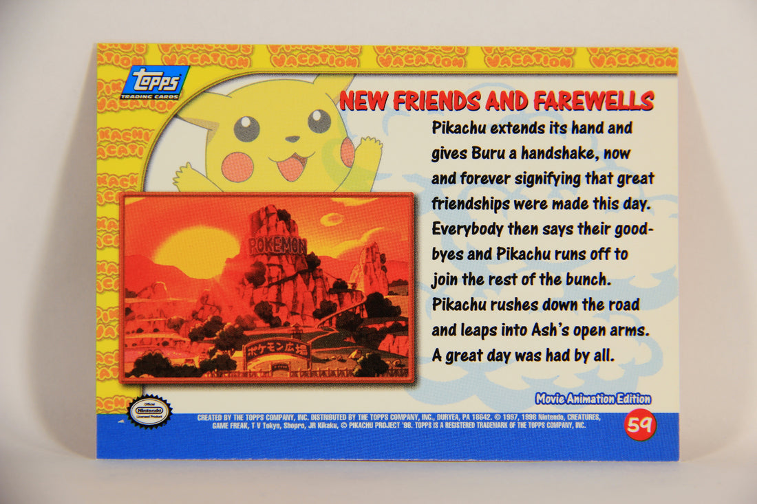 pokemon cards open now Pokémon Card First Movie #59 New Friends And Farewells Blue Logo 1st P – AGS Collectibles
