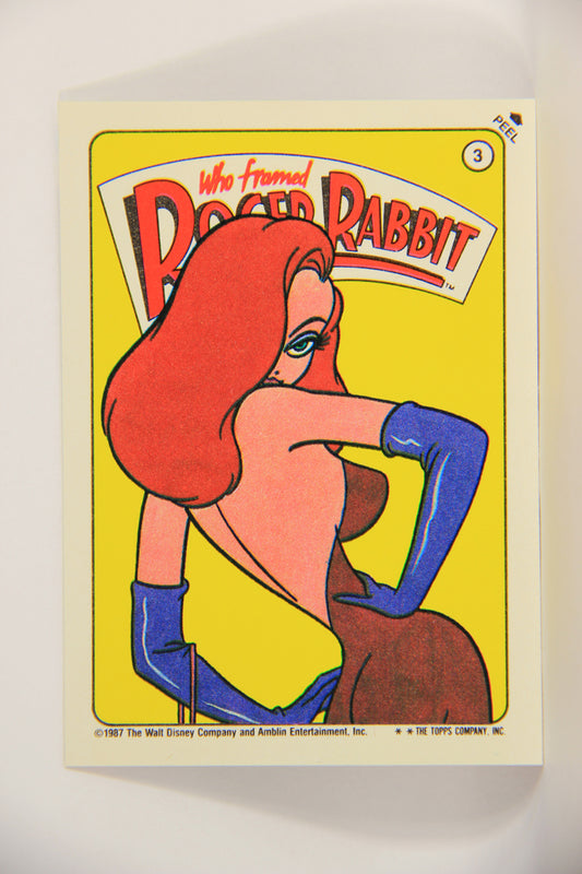 Who Framed Roger Rabbit 1988 Trading Card Sticker #3 Jessica Rabbit ENG Topps L005892