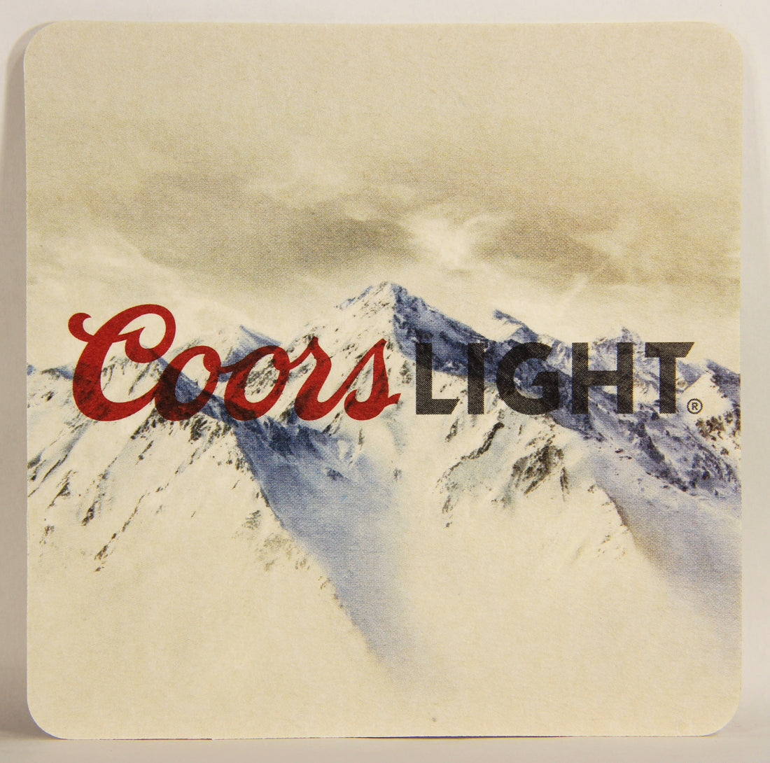 Coors Light Beer Coaster Molson Coors USA - Canada ENG Snow Mountains Logo L006113