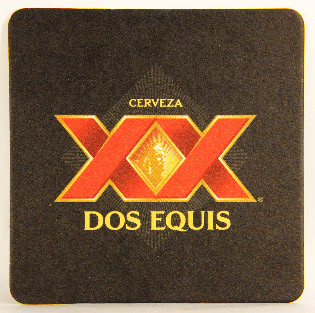 Dos Equis Cerveza Beer Coaster Two X's Mexico SPA Aztec Leader Logo L006123