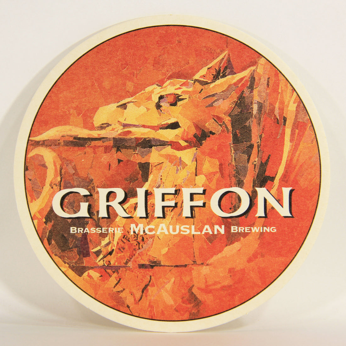 Griffon Beer Coaster Canada Québec FR-ENG Dragon Logo L006135