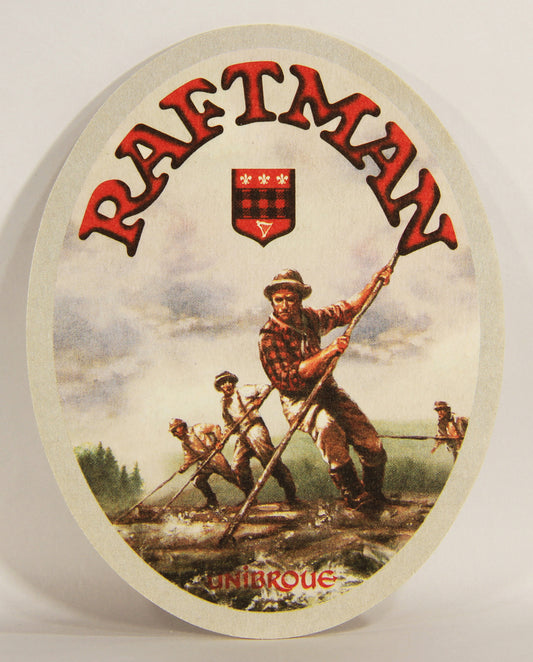 Raftman Beer Coaster Oval Shape Canada Québec FR Great Artwork L006143