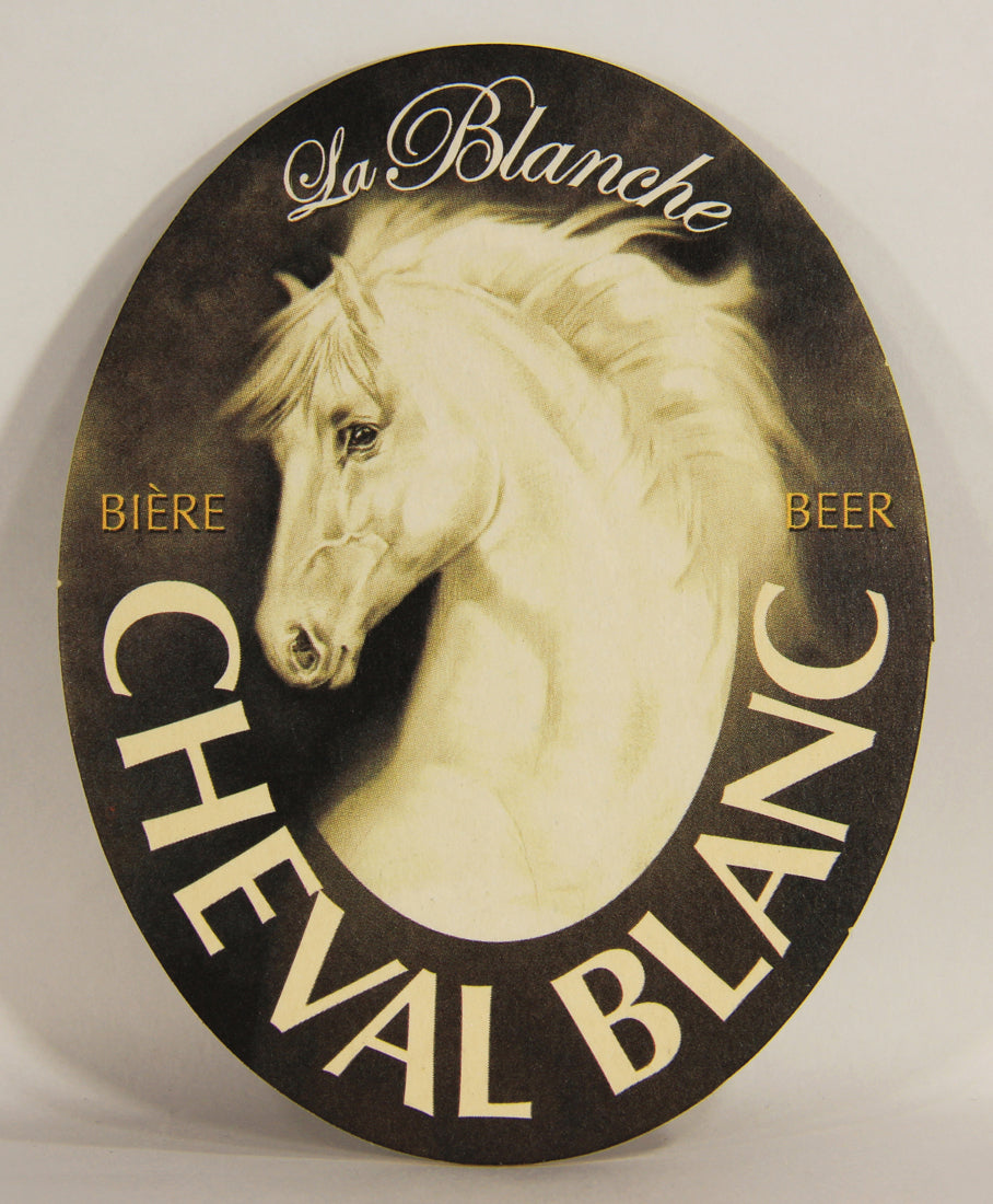 Cheval Blanc La Blanche Beer Coaster Canada Québec FR-ENG Horse Logo L006144