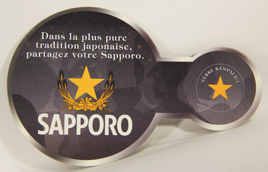 Sapporo Kampai Beer Coaster Japan Nice Stylish One FR L006150