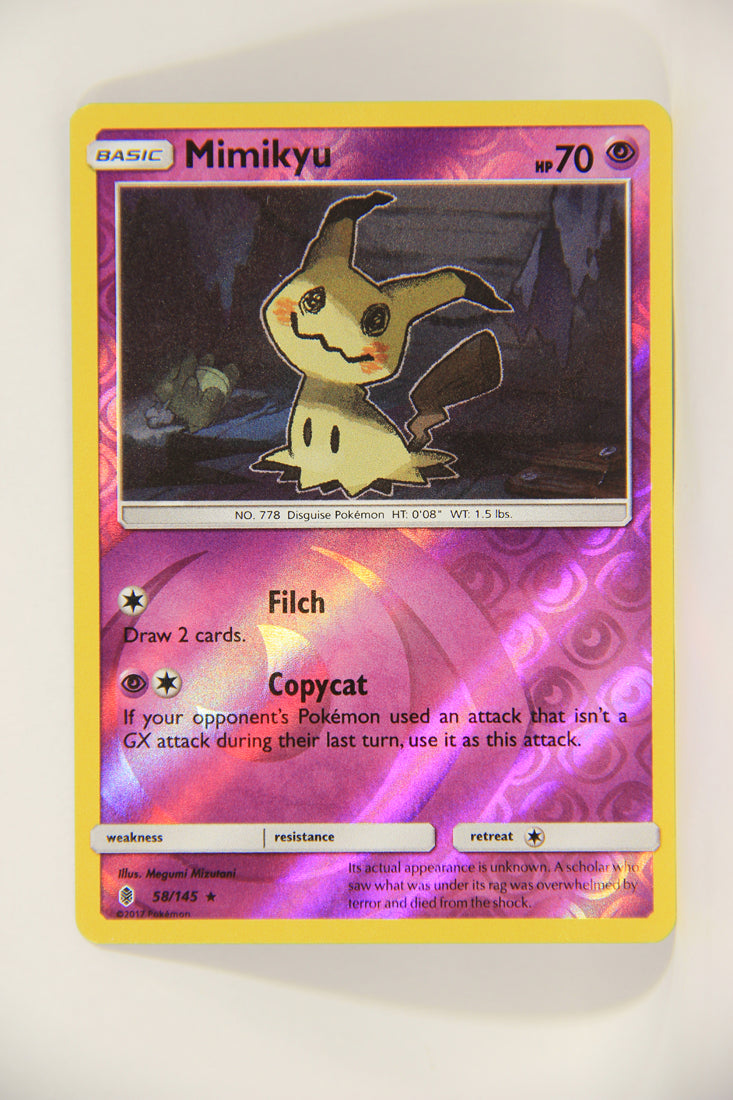 2017 Pokémon TCG #58/145 Mimikyu - Reverse Holo Guardians Rising Rare ENG L006357