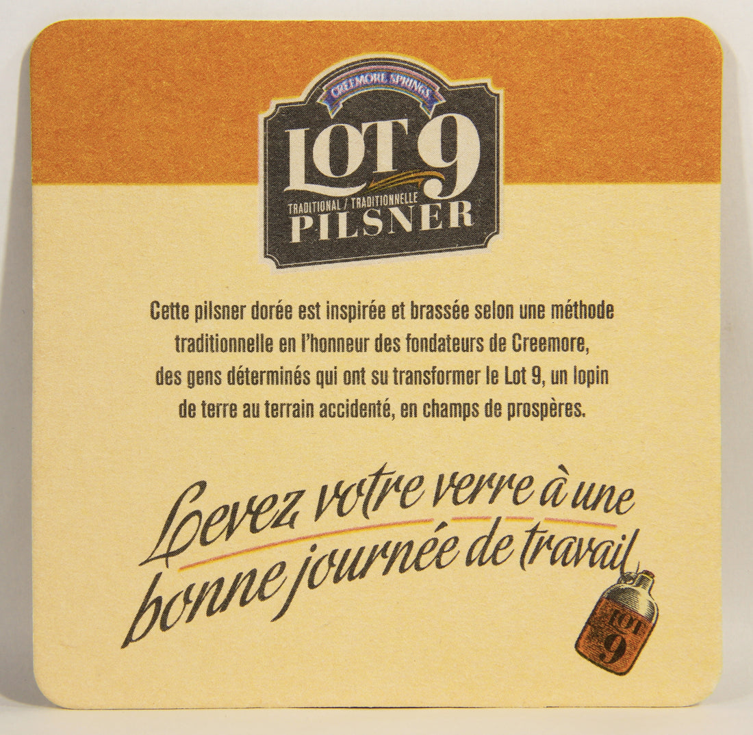 Lot 9 Beer Coaster Creemore Springs Brewery Canada Creemore Ontario FR L006698