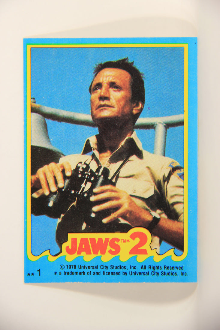 Jaws 2 - 1978 Trading Card Sticker #1 Roy Scheider - Canada O-Pee-Chee L007106