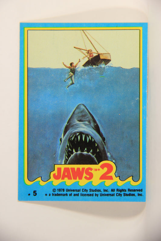 Jaws 2 - 1978 Trading Card Sticker #5 The Monster Attacks - Canada OPC L007110