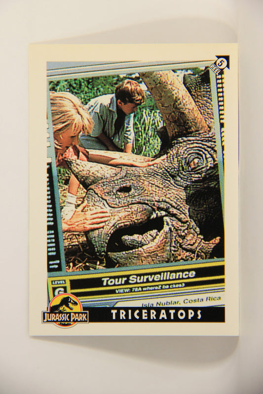 Jurassic Park 1993 Trading Card Sticker #5 Triceratops ENG Topps Puzzle L007121