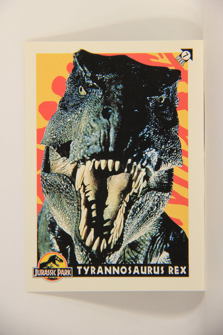 Jurassic Park 1993 Trading Card Sticker #7 Tyrannosaurus Rex ENG Topps Puzzle L007123