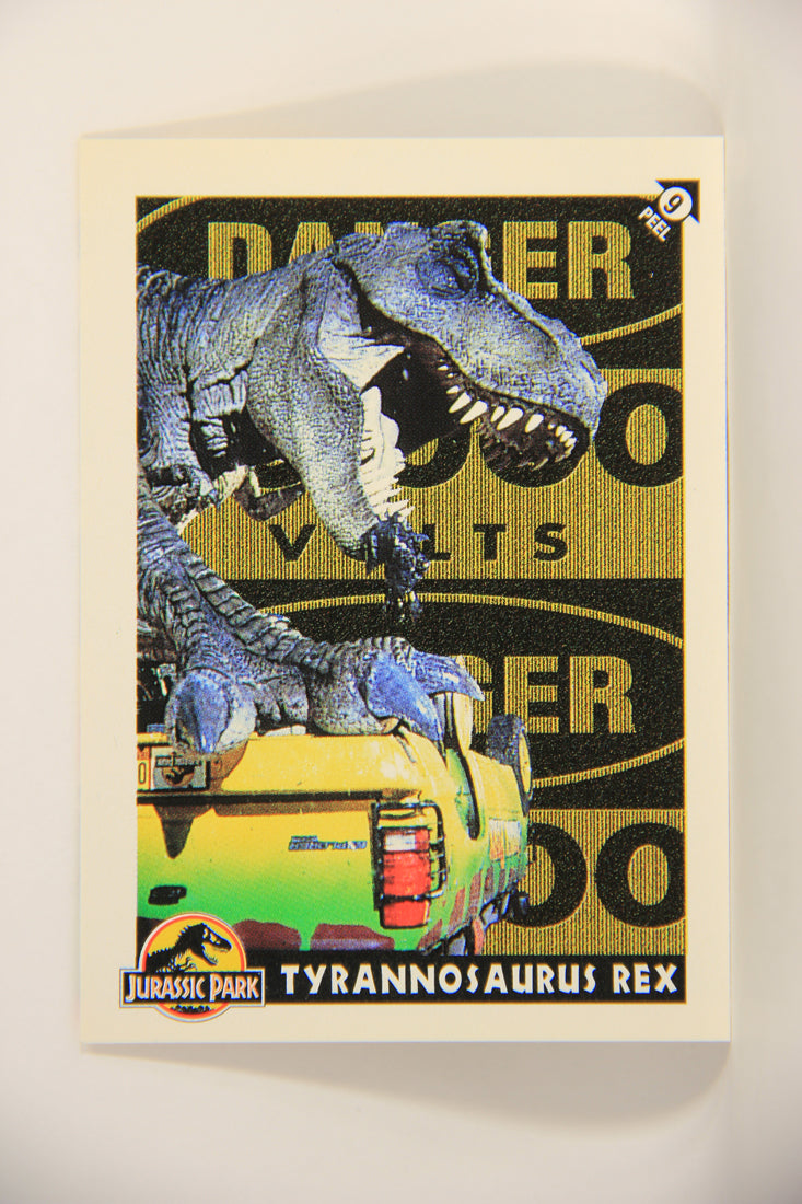 Jurassic Park 1993 Trading Card Sticker #9 Tyrannosaurus Rex ENG Topps Puzzle L007125