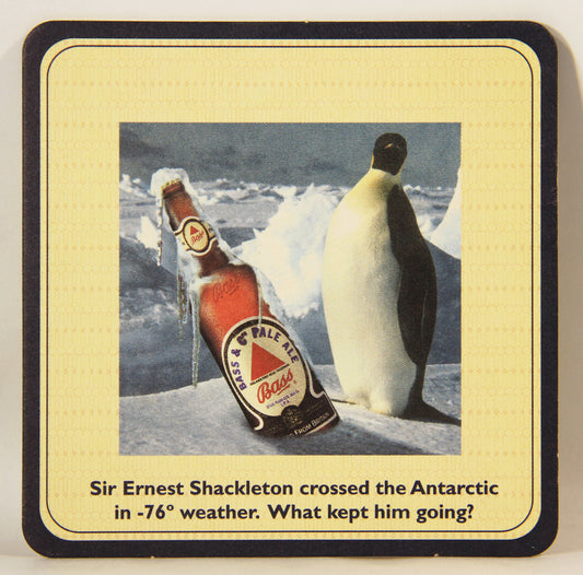 Bass Pale Ale Beer Coaster 90's Antarctic Emperor Penguin England ENG L007367