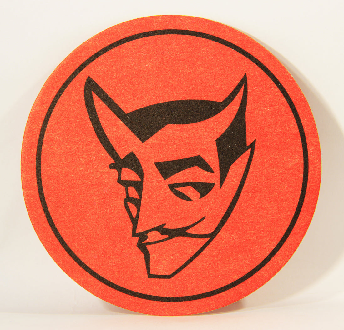 Le Trou Du Diable Beer Coaster Microbrewery Canada Québec FR Devil Logo L007368