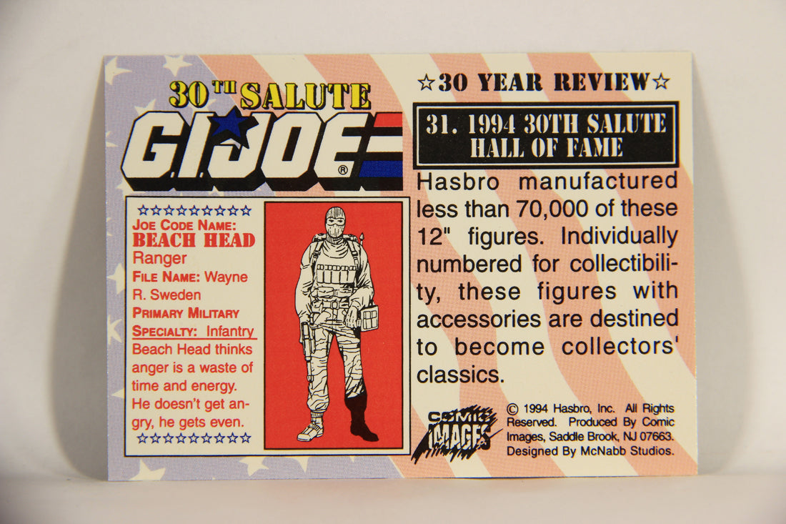 GI Joe 30th Salute 1994 Trading Card NO TOY #31 - 1994 30th Salute Hall Of Fame ENG L007398
