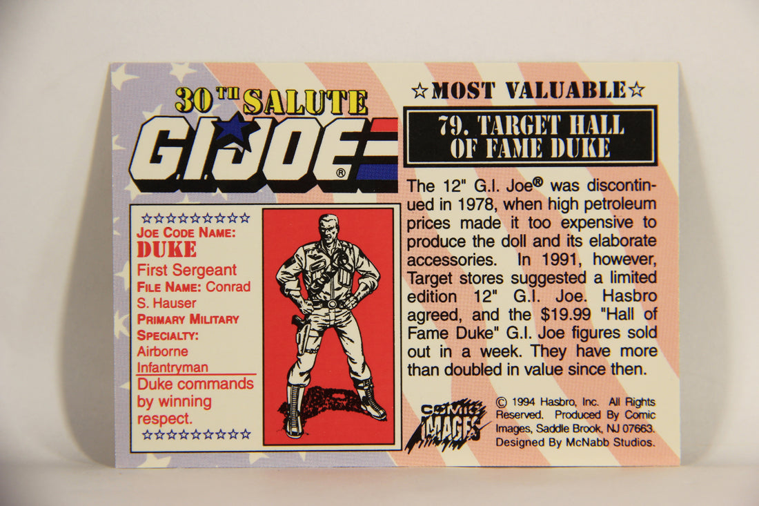 GI Joe 30th Salute 1994 Trading Card NO TOY #79 Target Hall Of Fame Duke ENG L007420