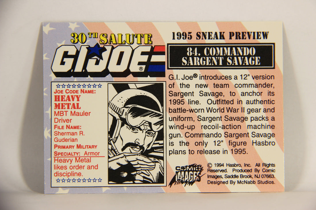 GI Joe 30th Salute 1994 Trading Card #84 Commando Sargent Savage ENG L007423