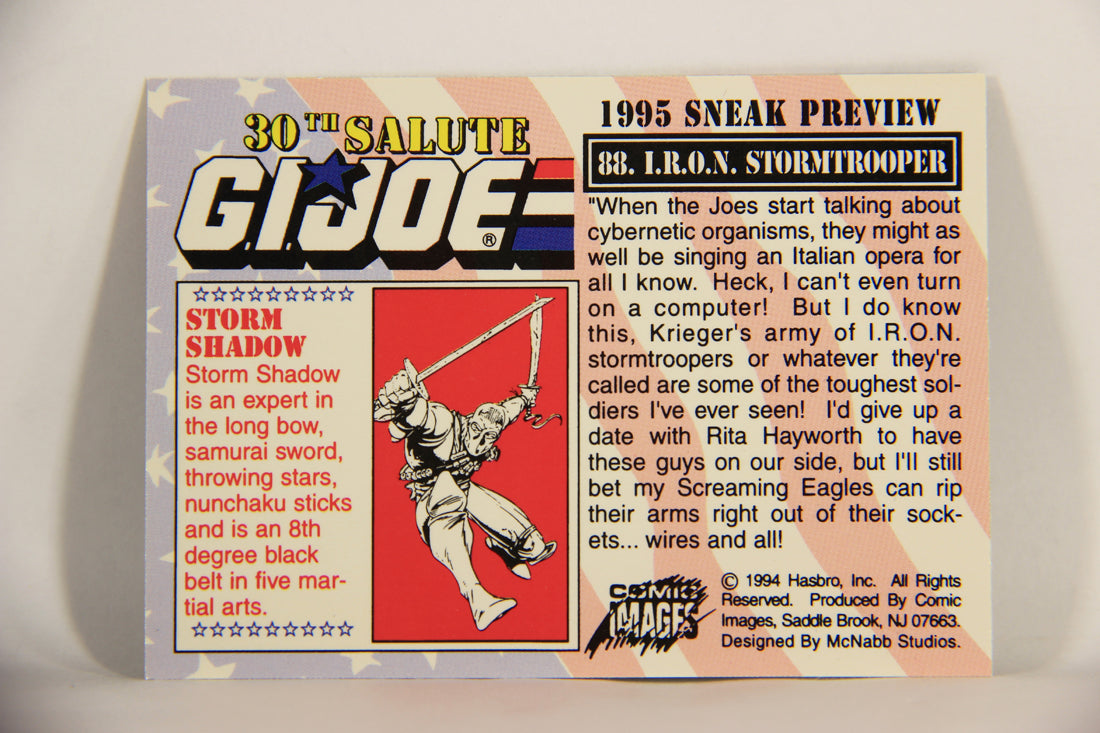 GI Joe 30th Salute 1994 Trading Card #88 I.R.O.N. Stormtrooper ENG L007426