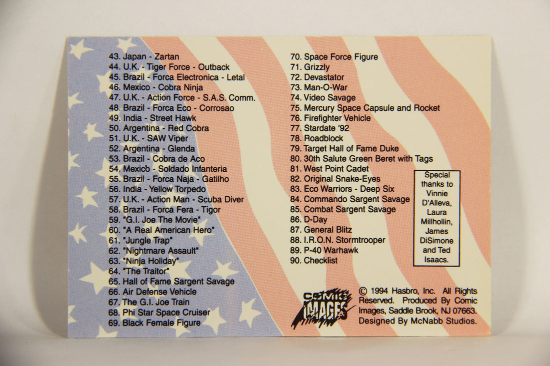 GI Joe 30th Salute 1994 Trading Card #90 Checklist ENG Comic Images L007428