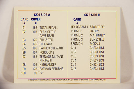 Starlog 1993 Trading Card #CL6 Checklist L007674