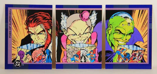 DC Cosmic Teams 1993 Trading Card #34-36 Triptych - Luthor - Mr. Mxyzptlk - Brainiac L007810