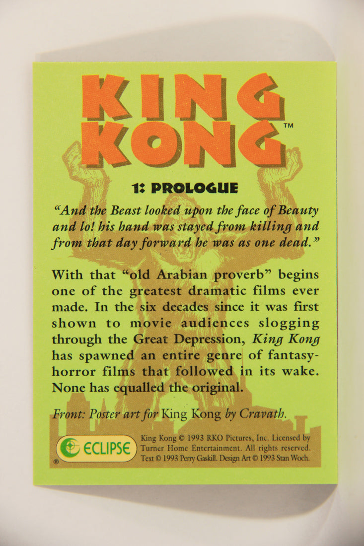 King Kong 60th Anniversary 1993 Trading Card #1 Prologue L007869