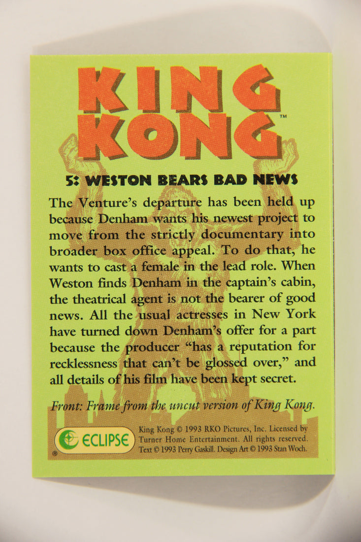 King Kong 60th Anniversary 1993 Trading Card #5 Weston Bears Bad News L007873