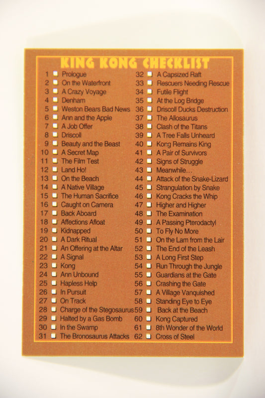 King Kong 60th Anniversary 1993 Trading Card #110 Checklist L007978