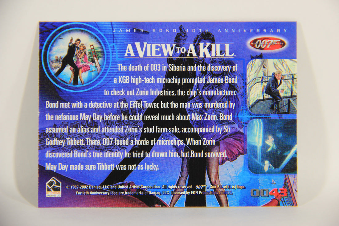 James Bond 007 40th Anniversary 2002 Trading Card #43 A View To A Kill L008136