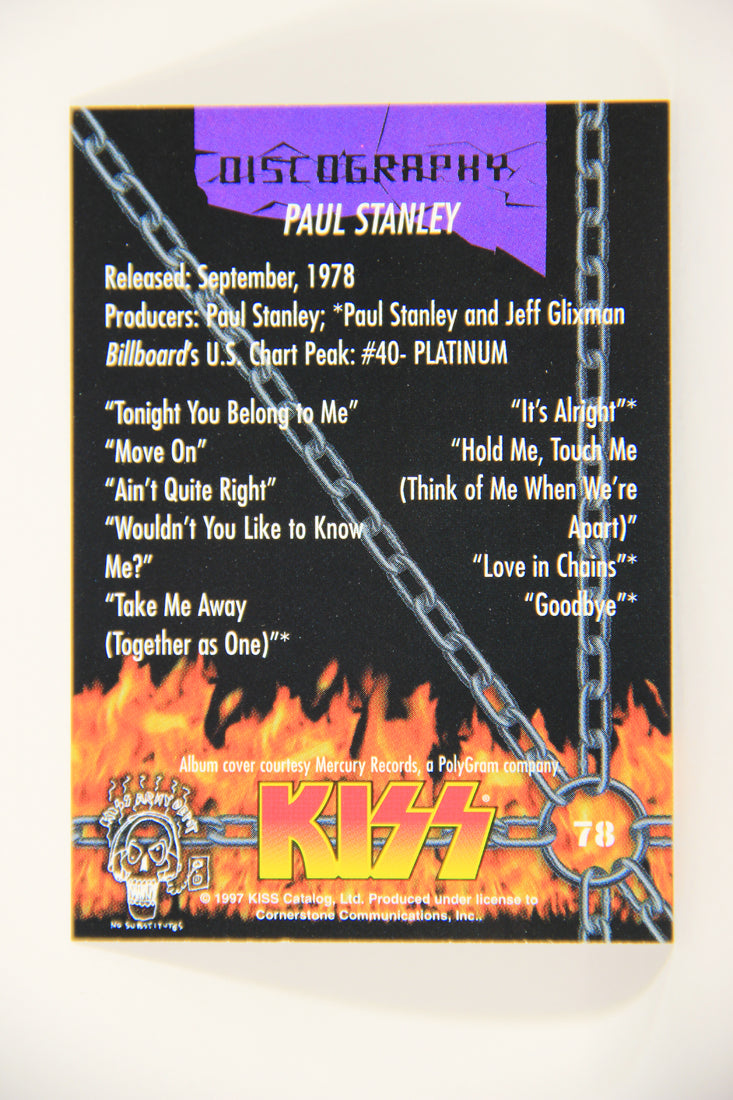 Kiss 1998 Series I Trading Card #78 Paul Stanley Solo Album L008457