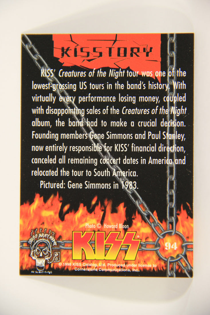 Kiss 1998 Series II Trading Card #94 Gene Simmons In 1983 L008473