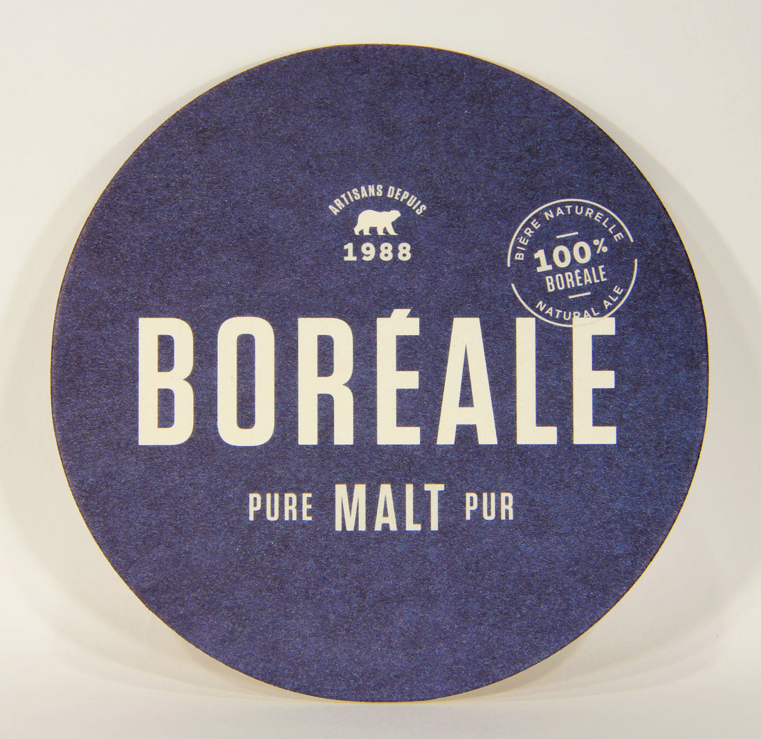 Boréal Pur Malt Beer Coaster Canada Québec FR-ENG Polar Bear Logo L008568