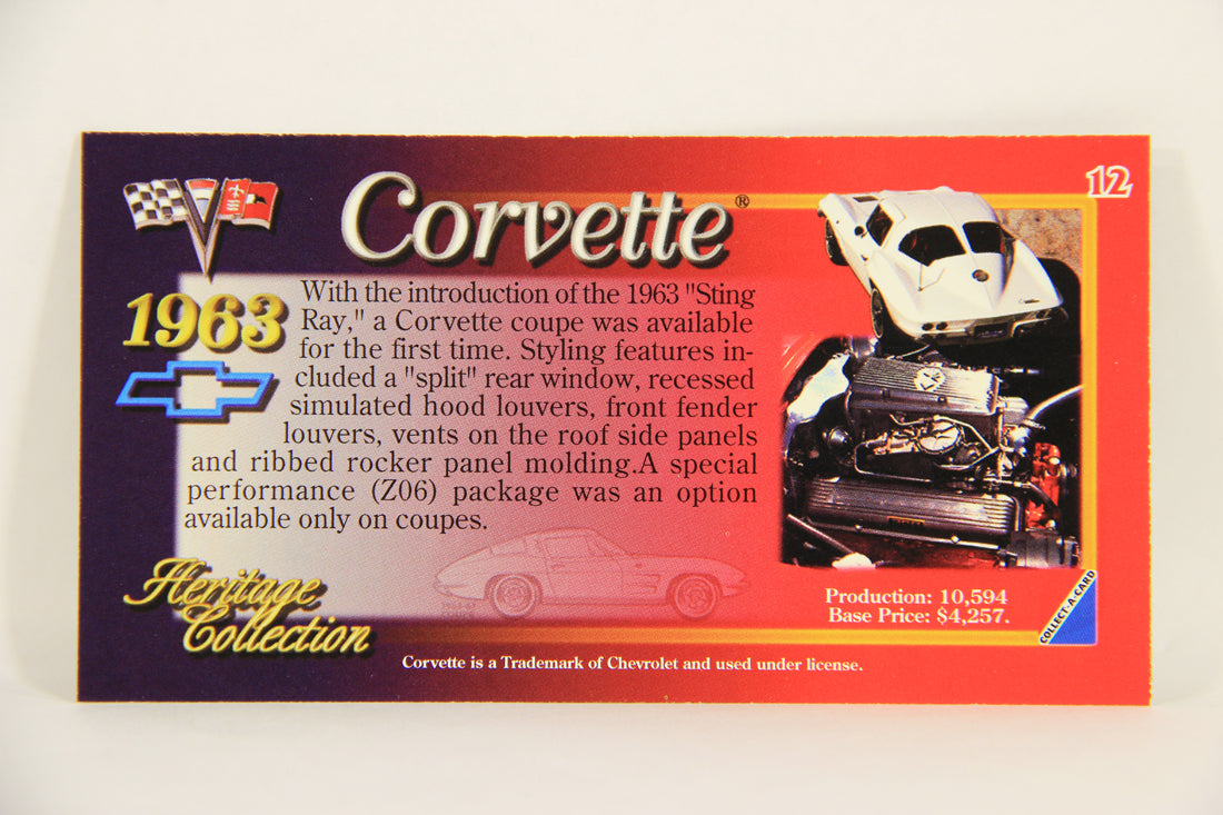 Corvette Heritage Collection 1996 Trading Card #12 - 1963 Coupe L008830