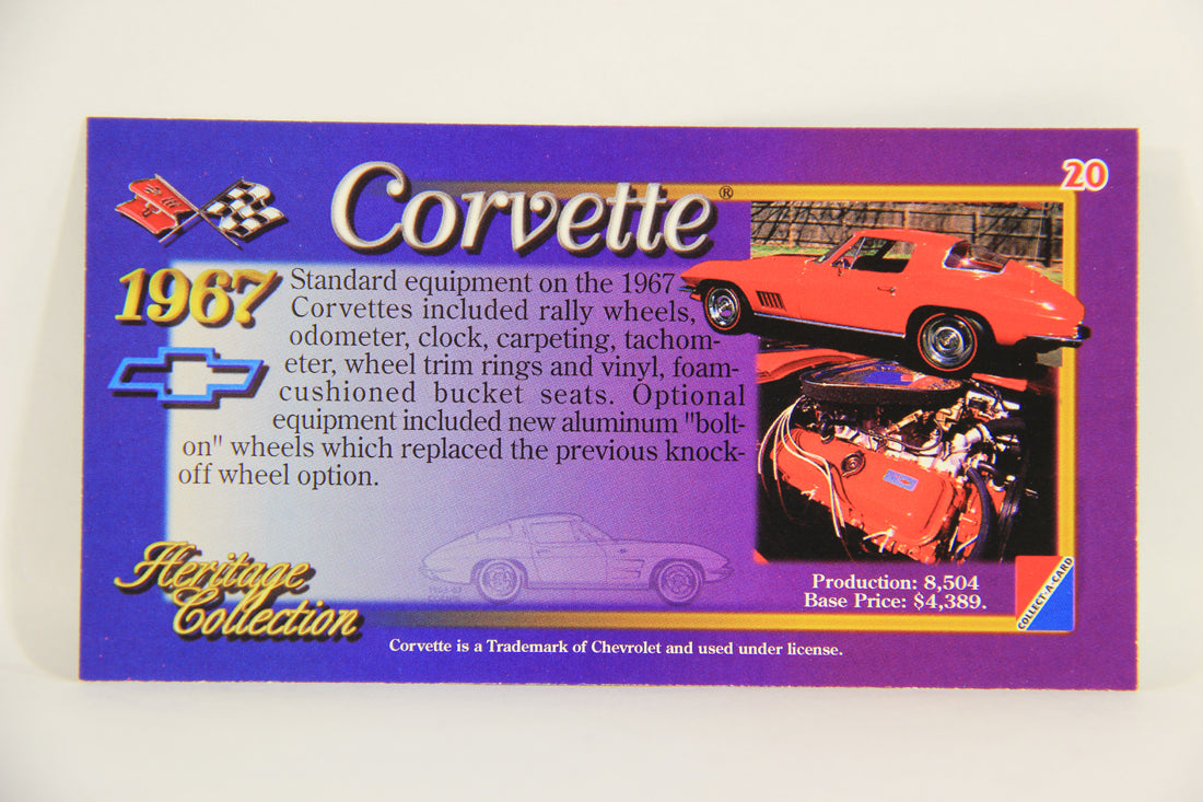 Corvette Heritage Collection 1996 Trading Card #20 - 1967 Coupe L008838