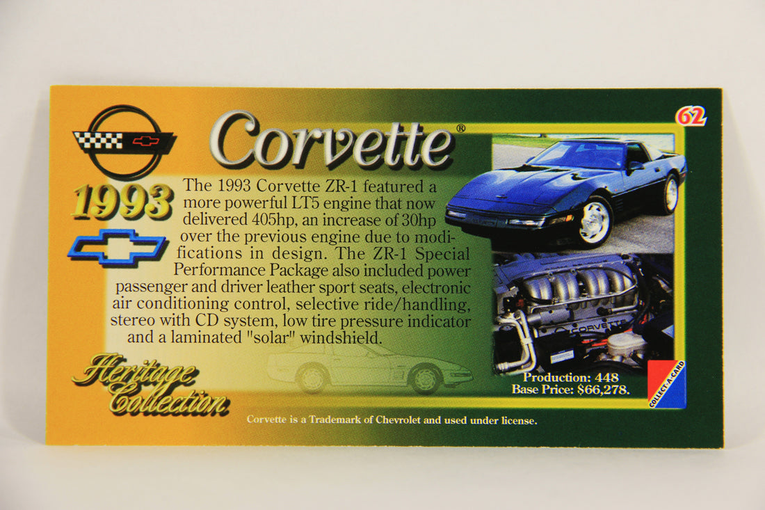 Corvette Heritage Collection 1996 Trading Card #62 - 1993 ZR-1 Coupe L008880