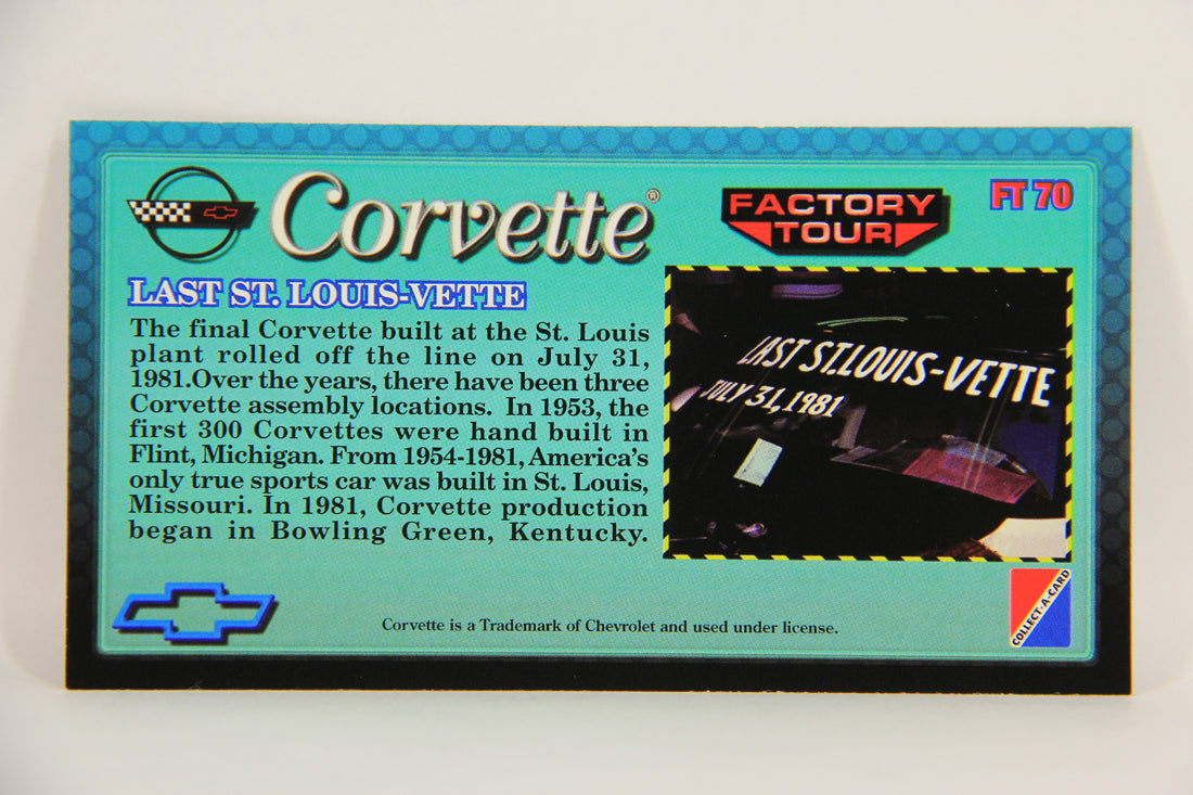 Corvette Heritage Collection 1996 Trading Card #FT-70 Last St. Louis-Vette L008888