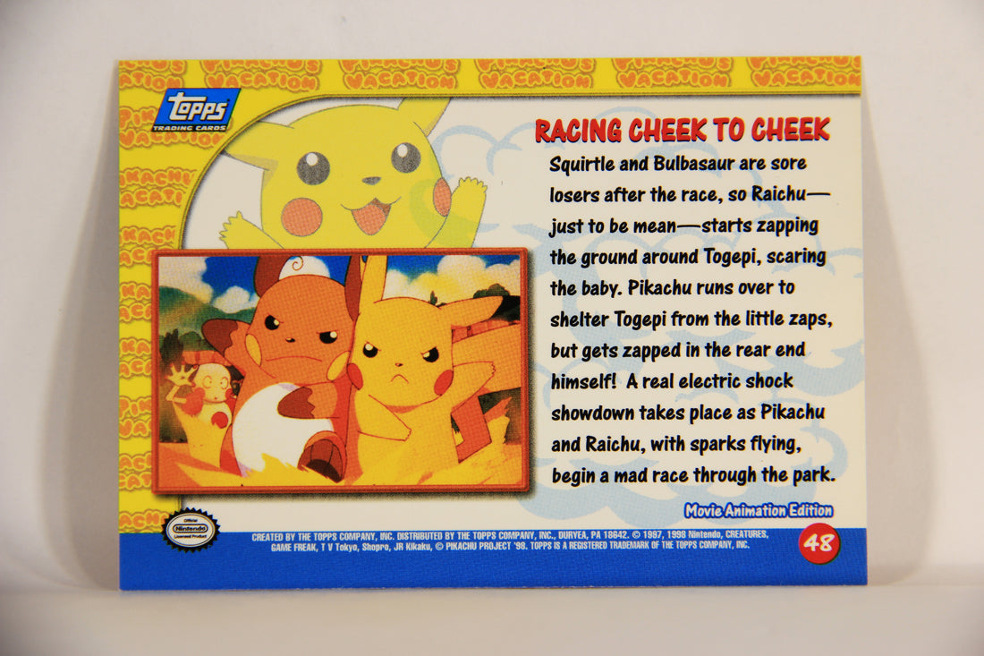 Pokmon Card First Movie #48 Racing Cheek To Cheek Blue Logo 1st Print AGS Collectibles Pokmon Card First Movie #48 Racing Cheek To Cheek Blue Logo 1st Print AGS Collectibles