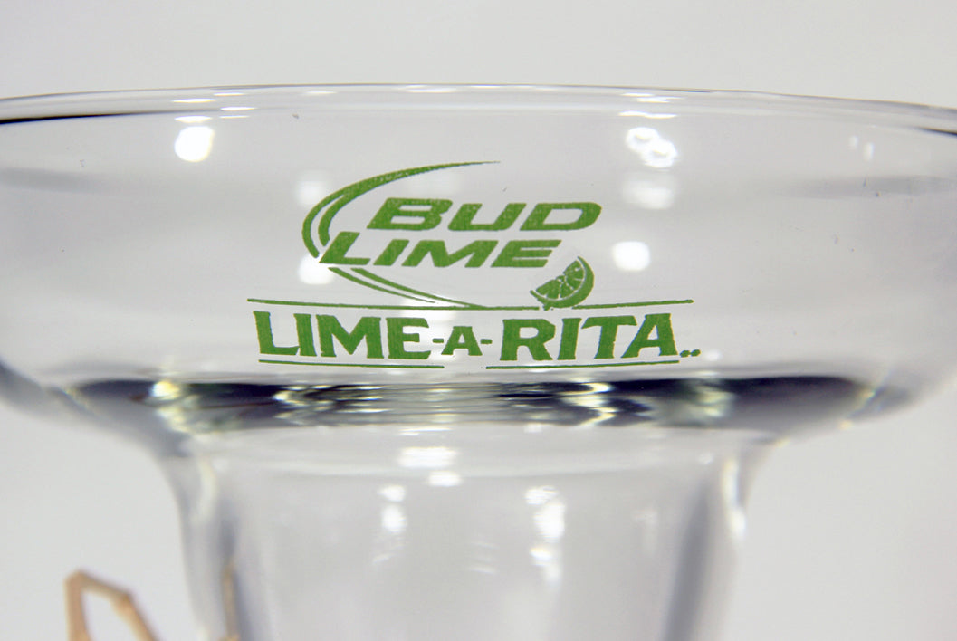 Bud Lime Beer Set Of 2 Lime-A-Rita Margarita Glasses Type USA L009532