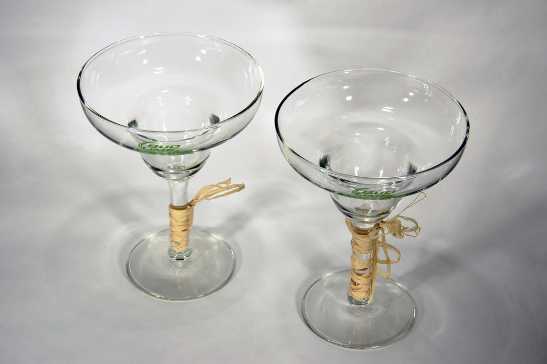 Bud Lime Beer Set Of 2 Lime-A-Rita Margarita Glasses Type USA L009532