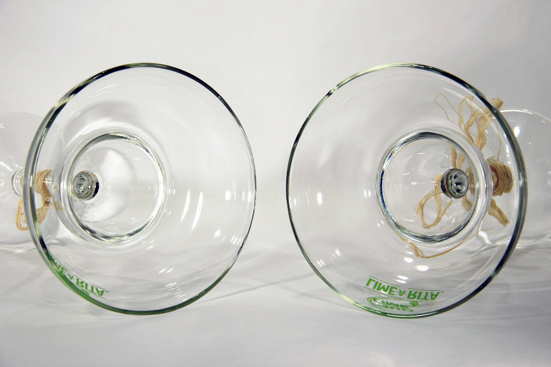 Bud Lime Beer Set Of 2 Lime-A-Rita Margarita Glasses Type USA L009532