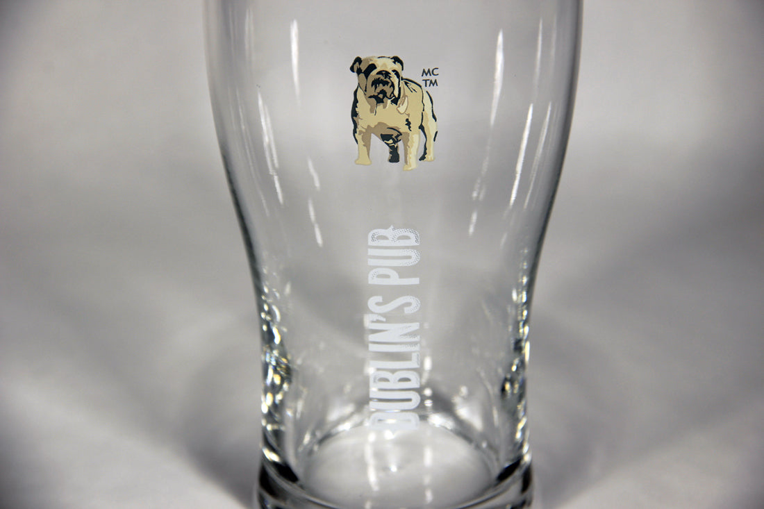 Dublin's Pub Apple Cider Glass Boxed Canada - Quebec Bulldog Logo L009585