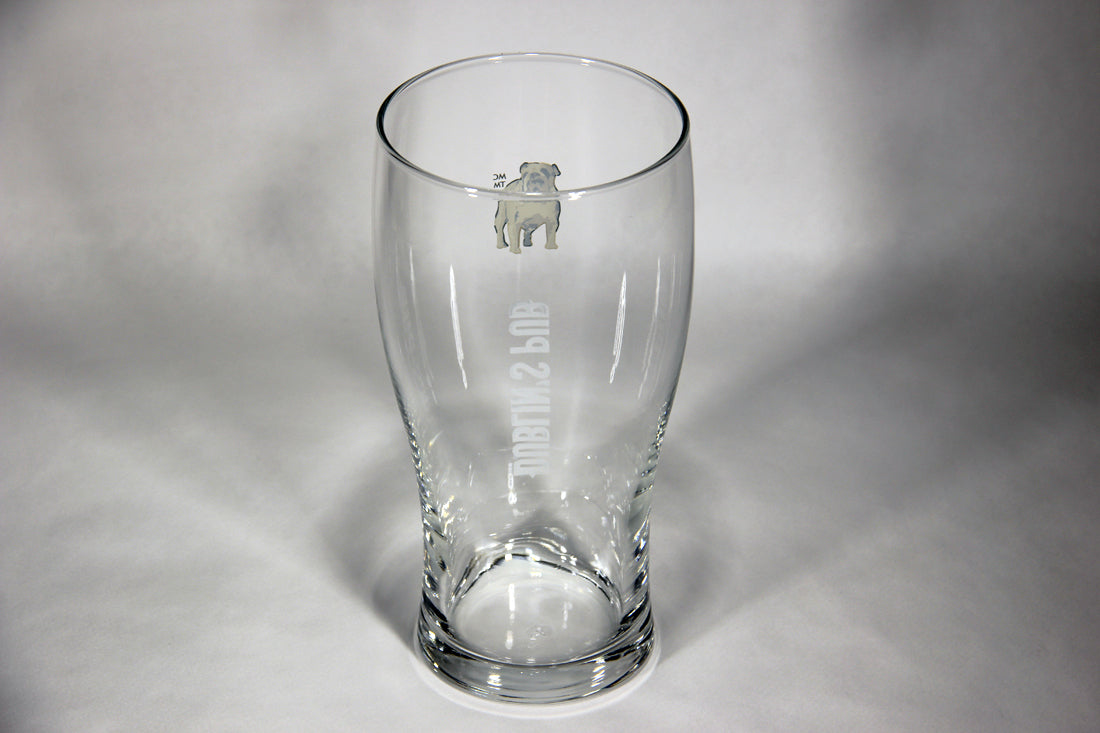 Dublin's Pub Apple Cider Glass Boxed Canada - Quebec Bulldog Logo L009585