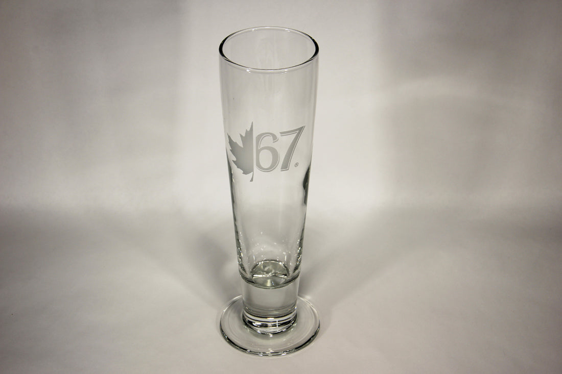 Molson Canadian 67 Footed Pilsner Glass FR Box With Recipes Folded Booklet Canada L009590