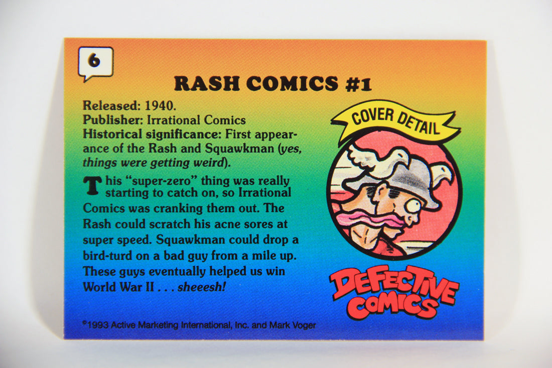 Defective Comics 1993 Trading Card #6 Rash Comics #1 ENG L009828