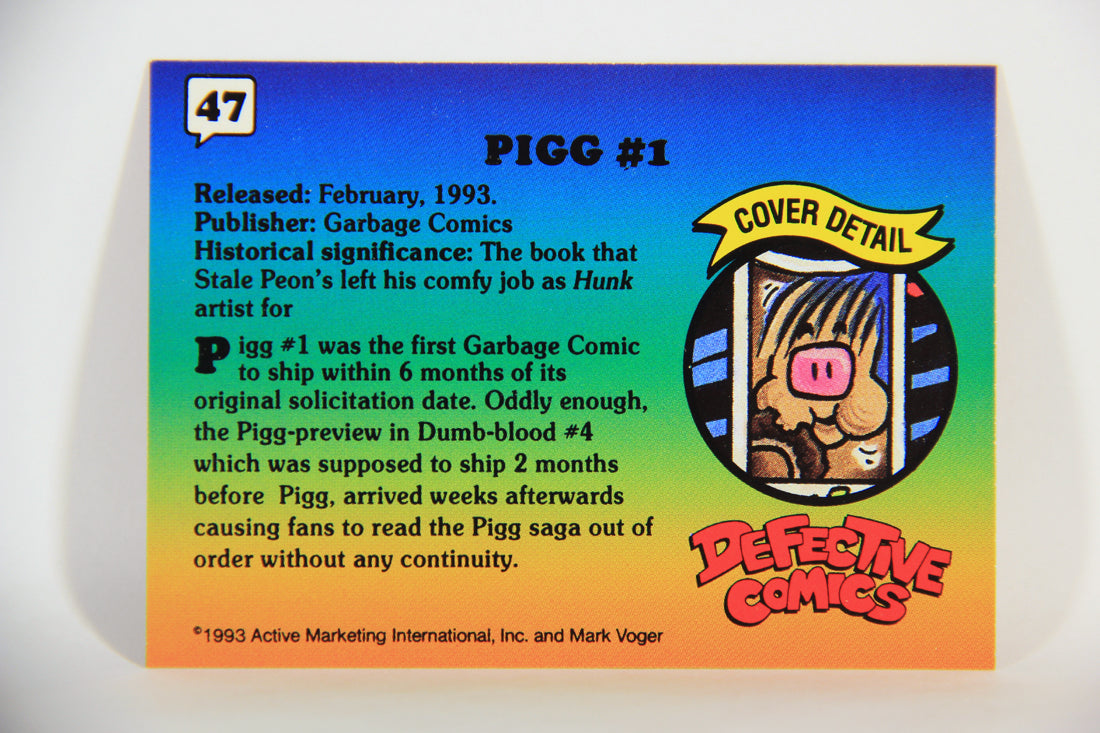 Defective Comics 1993 Trading Card #47 Pigg #1 ENG L009869