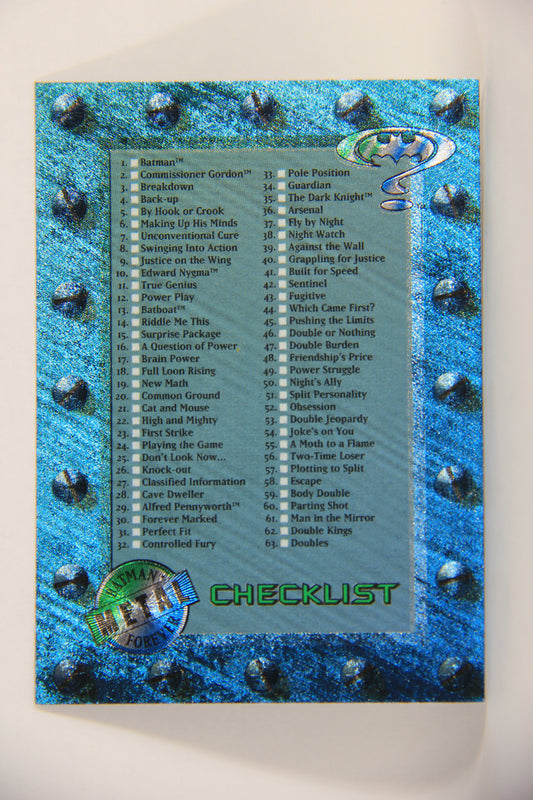 Batman Forever Metal 1995 Trading Card #100 Checklist L010411