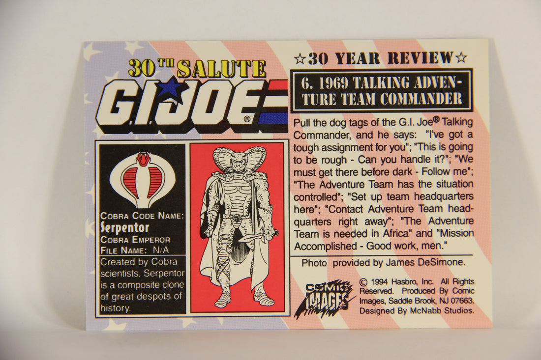 GI Joe 30th Salute 1994 Trading Card NO TOY #6 - 1969 Talking Adventure Team Commander ENG L010556