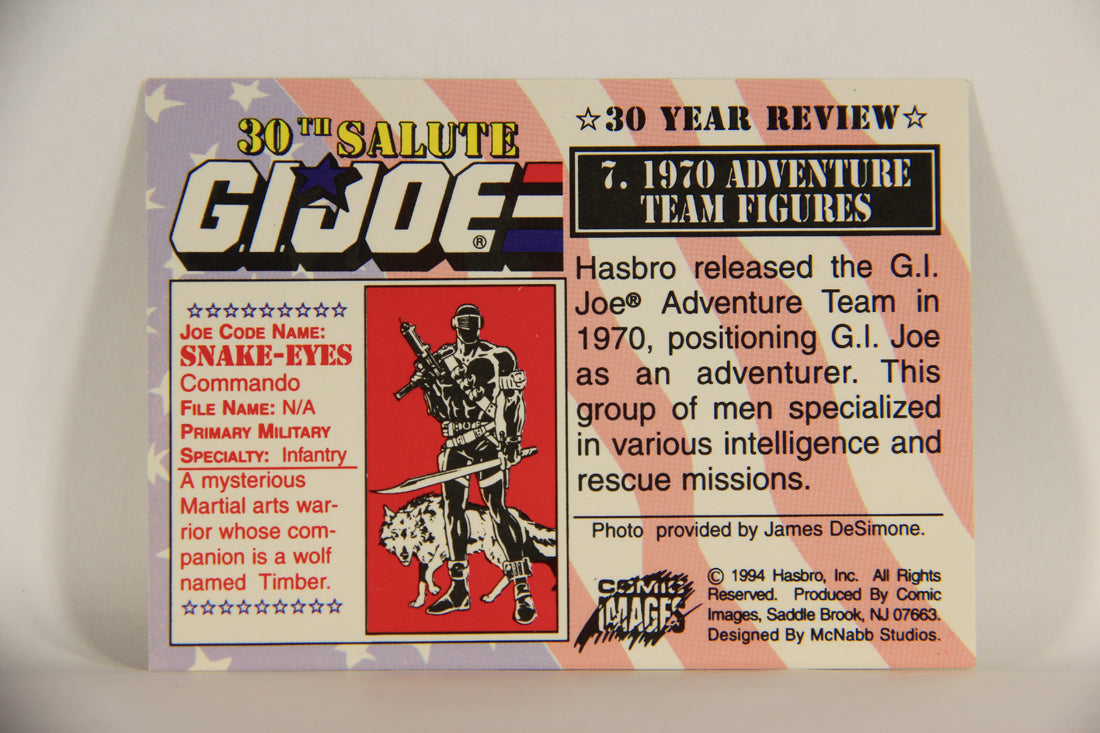 GI Joe 30th Salute 1994 Trading Card NO TOY #7 - 1970 Adventure Team Figures ENG L010557